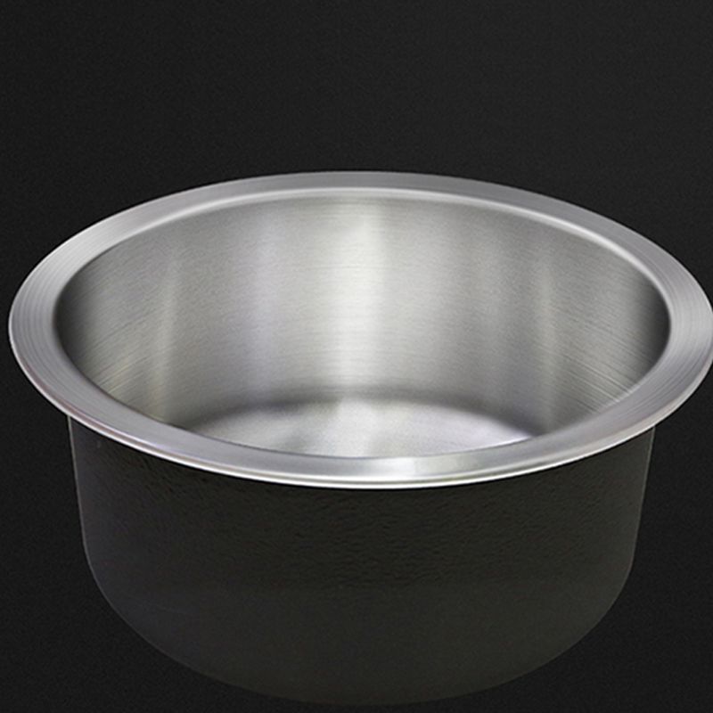 Lisslune | Contemporary Single Basin Kitchen Sink Round Stainless Steel Sink with Drain Strainer Set