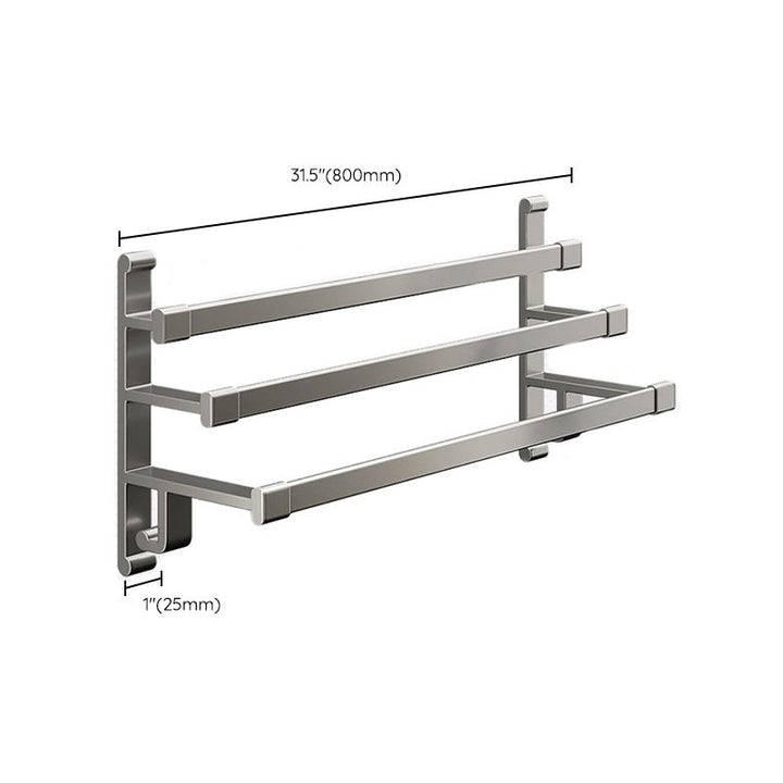Lisslune | Gray Bathroom Accessory Set Contemporary Style Aluminum Towel Bar