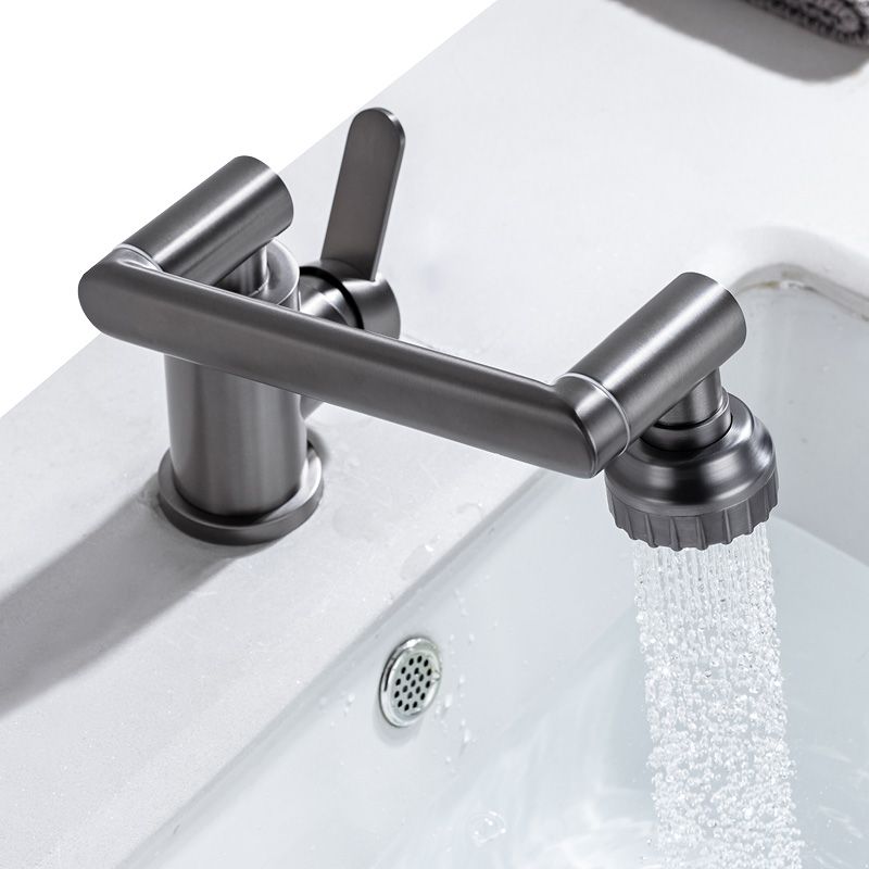 Lisslune | Contemporary Centerset Faucet Lever Handles Low Arc Stainless Steel Faucet