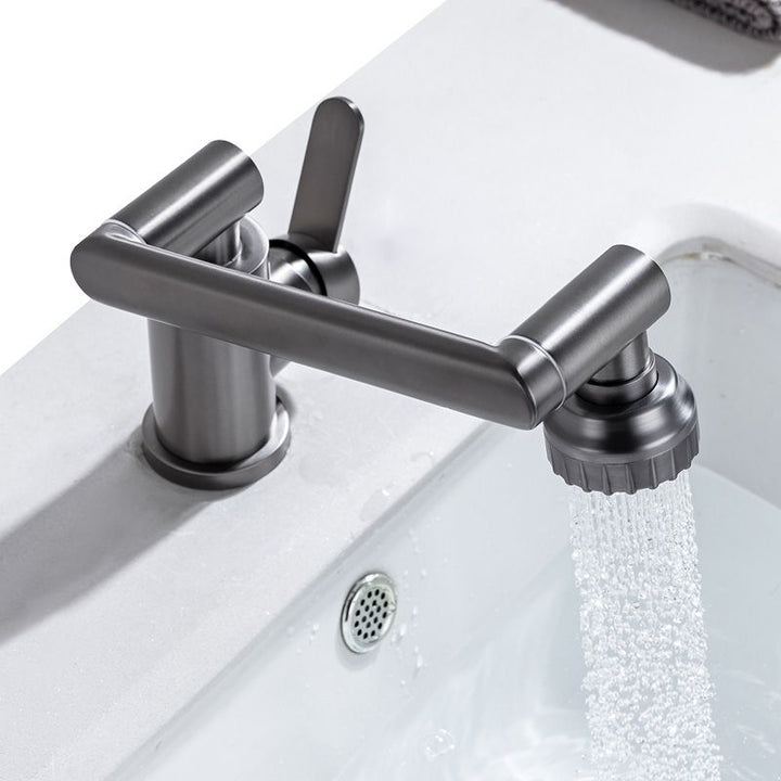 Lisslune | Contemporary Centerset Faucet Lever Handles Low Arc Stainless Steel Faucet