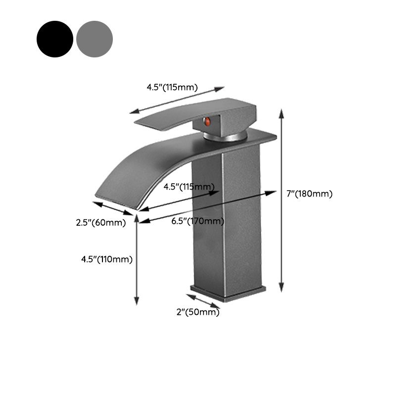 Lisslune | Modern Bathtub Faucet Waterfall Spout Lever Handle Brass Sink Faucet