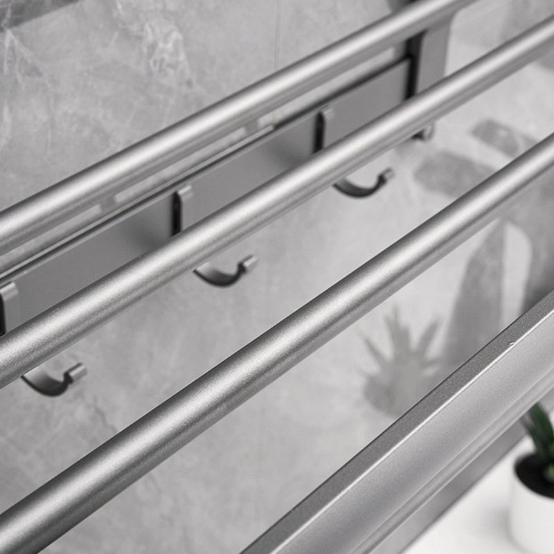 Lisslune | Gray 6/7-piece modern bathroom accessory set bathroom shelf/towel hooks/towel bar included