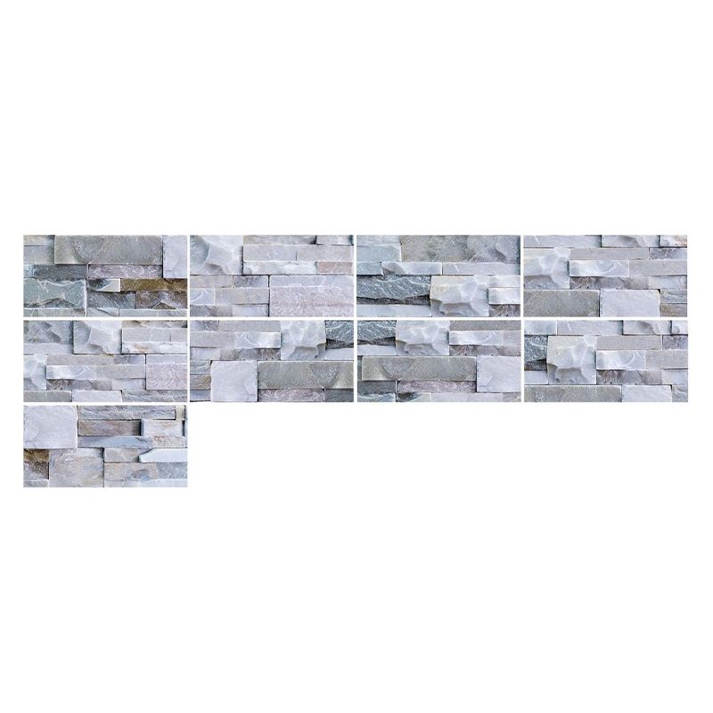 Lisslune | Modern Gray PVC Peel and Stick Tiles Rectangular Stacked Stone Mosaic Tile