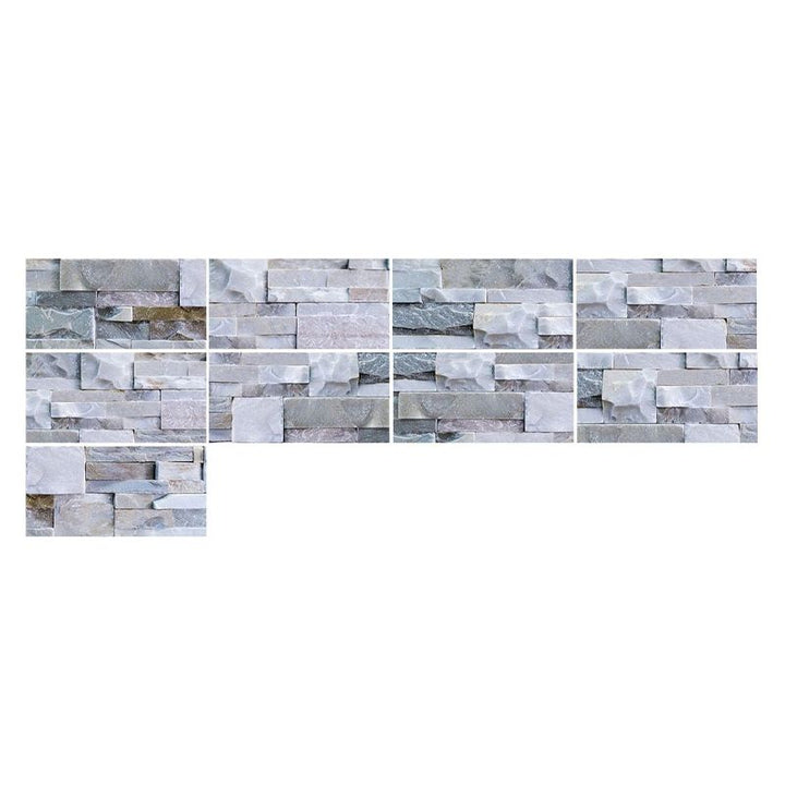 Lisslune | Modern Gray PVC Peel and Stick Tiles Rectangular Stacked Stone Mosaic Tile