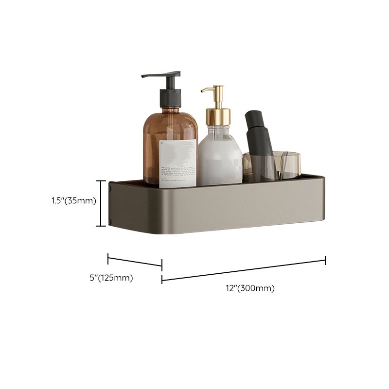 Lisslune | Contemporary Aluminum Bathroom Accessories Set Gray Bath Shelf