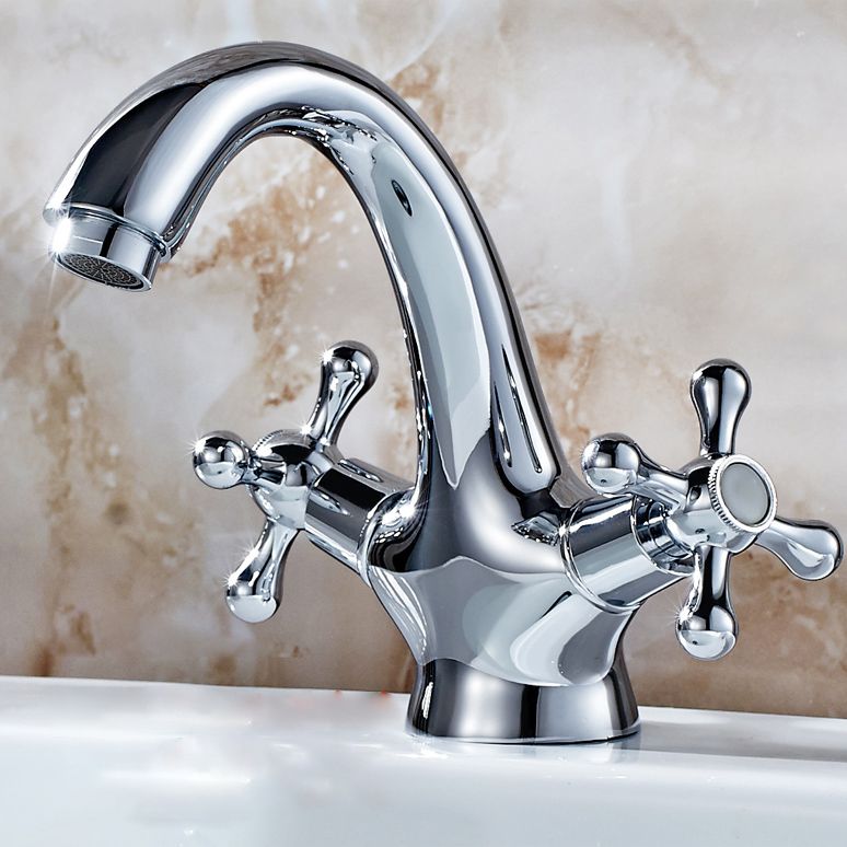 Lisslune | Industrial Widespread Bathroom 2 Faucet Cross Handles Sink Faucet