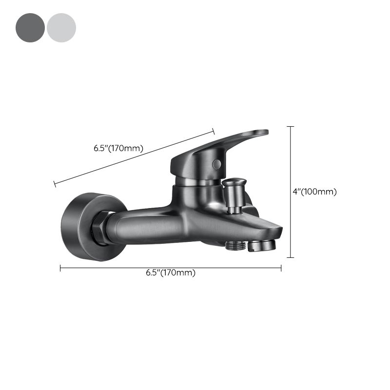 Lisslune | Bathtub filler wall mount hand shower single lever handle 2 holes low arc bathtub faucet with hose