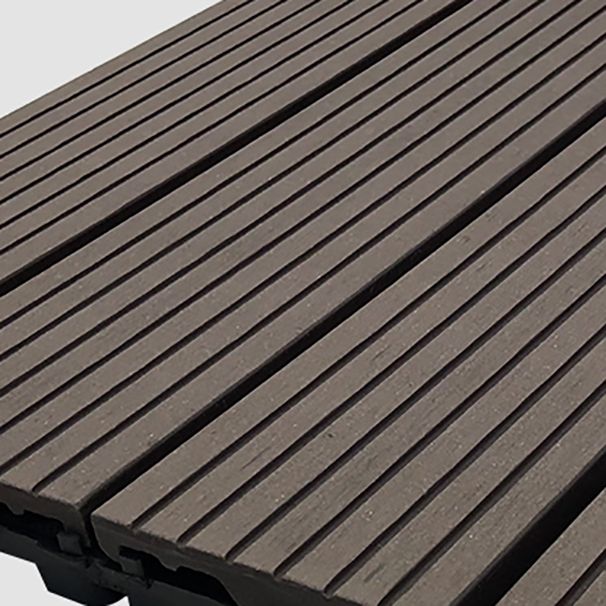 Lisslune | Composite Square Patio Tiles Interlocking Striped Pattern Patio Floor Tiles