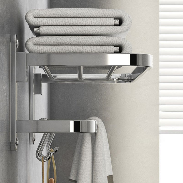 Lisslune | Chrome Modern Bathroom Hardware Set Stainless Steel Towel Hook/Towel Bar & Bath Shelf