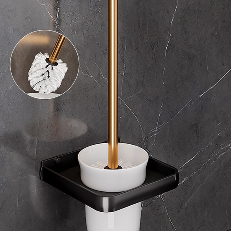 Lisslune | Black and Brass Bathroom Hardware Set Modern Stainless Steel Bathroom Shelf/Towel Holder/Paper Holder