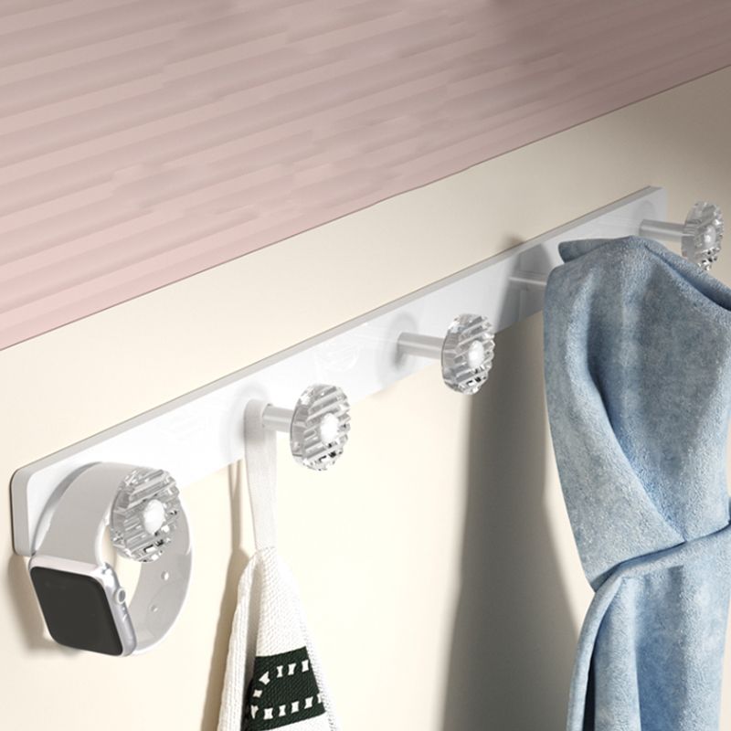 Lisslune | White Bathroom Accessory Set Metal & Acrylic Bathroom Set with Bath Shelf/Towel Hooks
