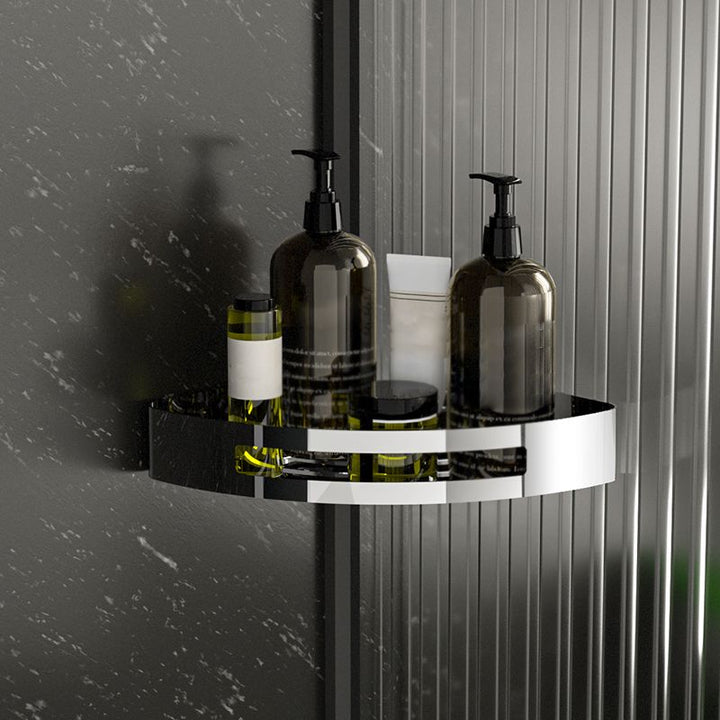 Lisslune | Polished Chrome Modern Bathroom Accessory Set Stainless Steel Triangular Bath Shelf