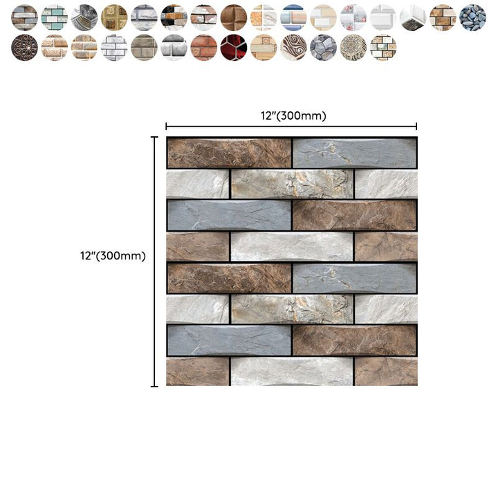 Lisslune | Plastic Peel & Stick Subway Tile 3D Subway Tile with Slip-Resistant Surface