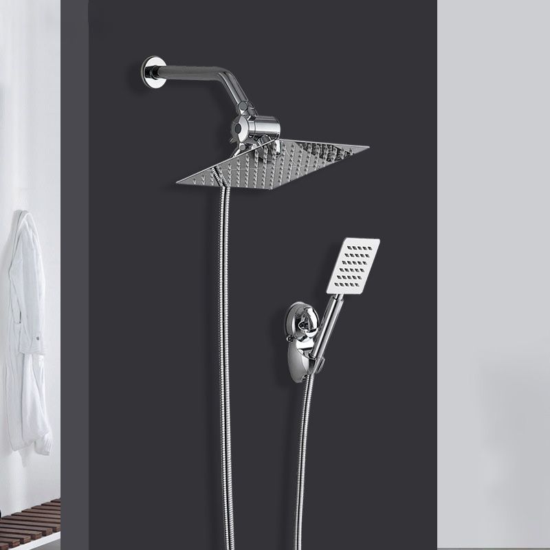 Lisslune | Square Metal Double Shower Heads Modern Shower with Shower Hose