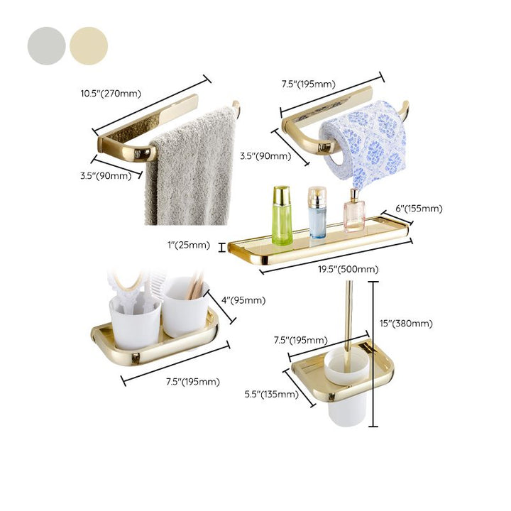 Lisslune | Chrome/Gold Bathroom Accessories Set Modern Metal Bathroom Hardware Set