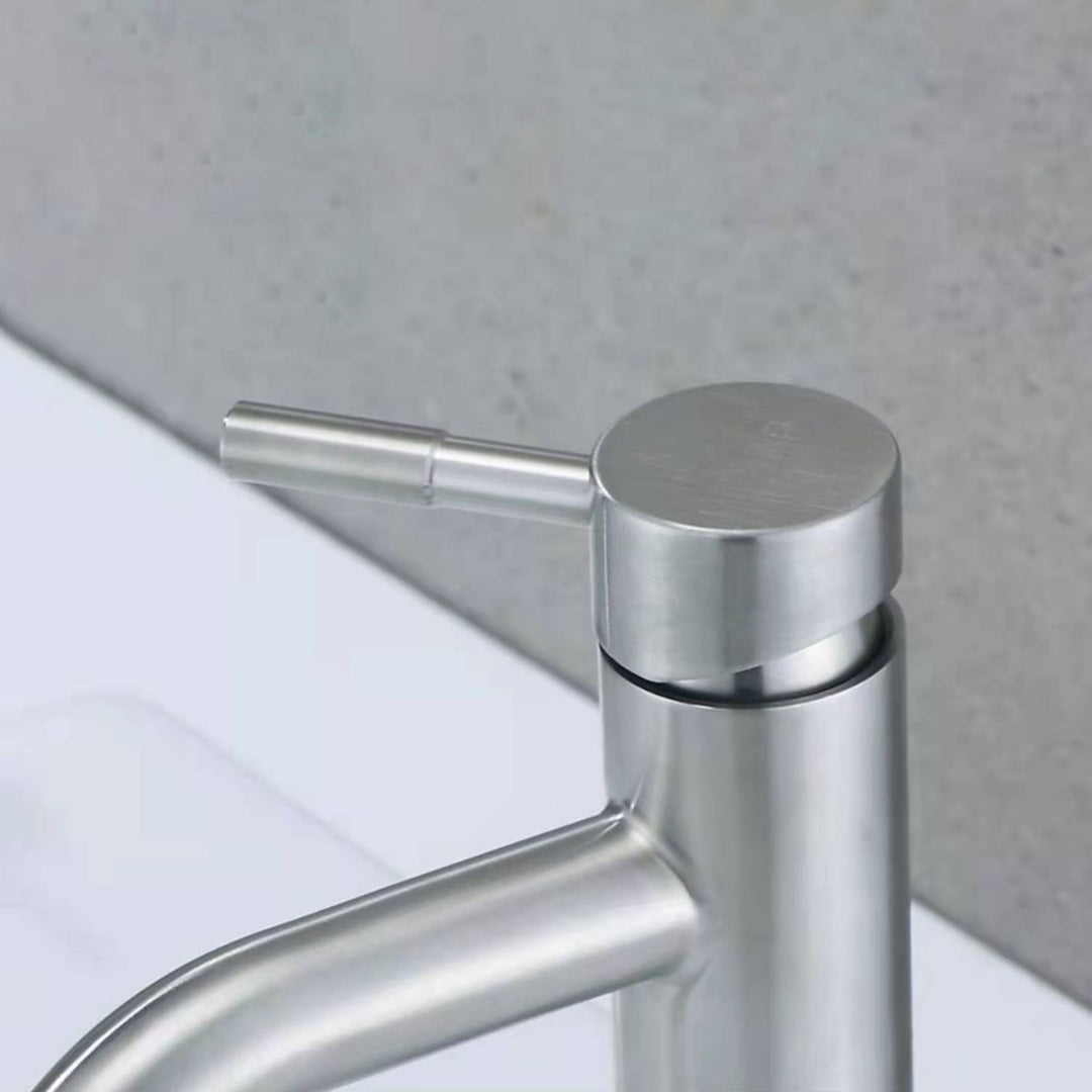 Lisslune | Stainless Steel Bathroom Faucet Chrome Lever Handle Sink Faucet with 1 Hole