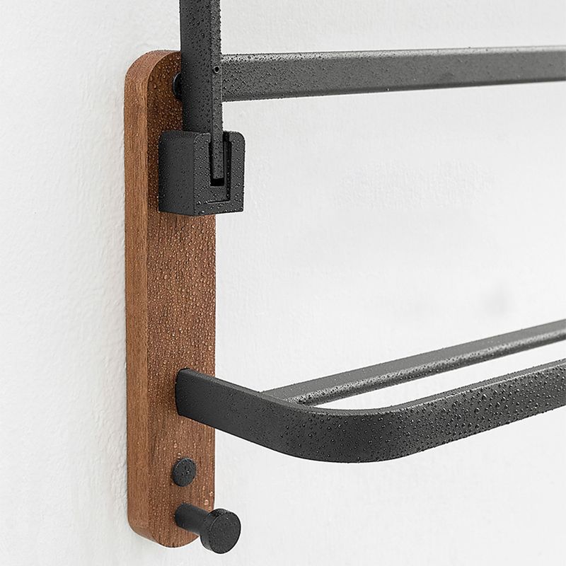 Lisslune | Metal and Wood Bathroom Accessories as Single Item or as Set without Drilling