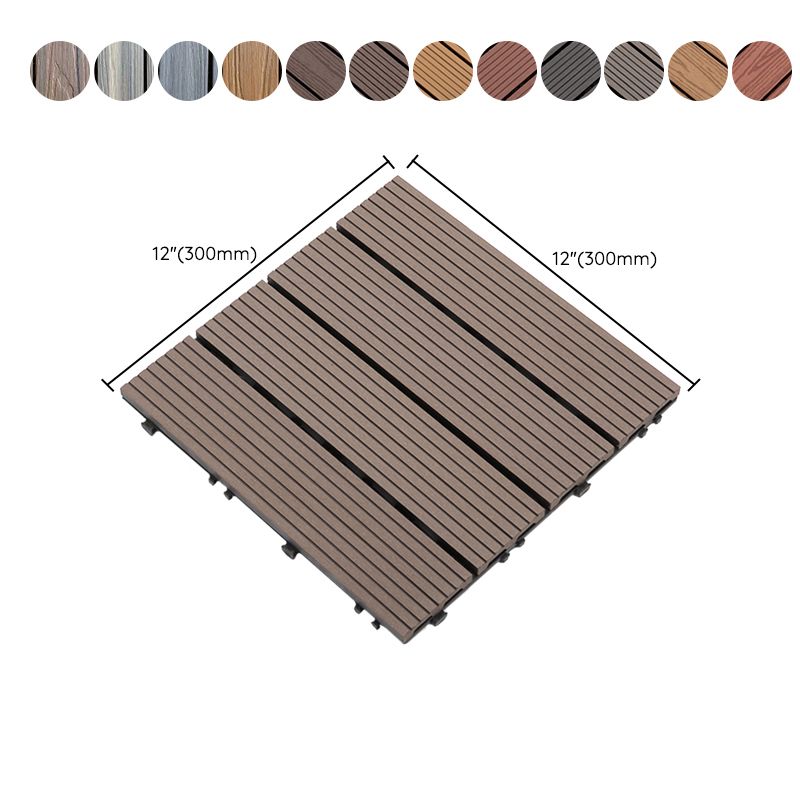 Lisslune | Composite Plank Tiles Striped Pattern Square Deck Flooring Outdoor Patio