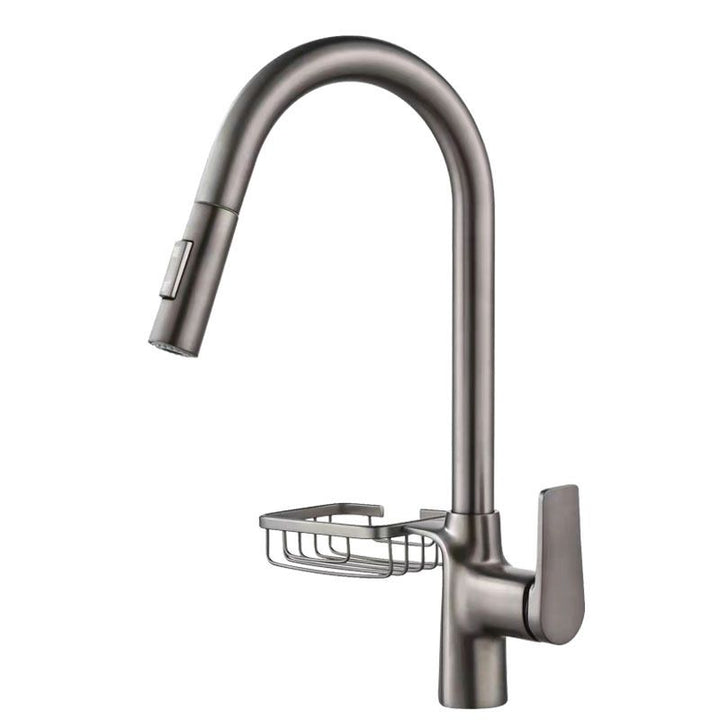 Lisslune | Goose Neck Kitchen Sink Faucet Three-Way with Pull-Down Spray Head