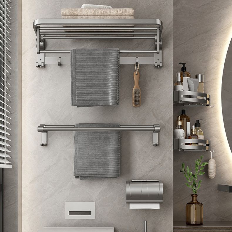 Lisslune | Contemporary Gray Bathroom Hardware Set Bathroom Shelf/Towel Bar Including Bathroom Set
