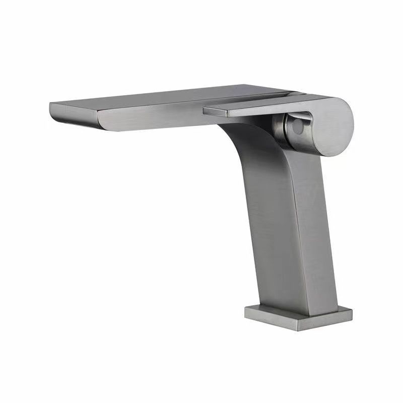 Lisslune | Modern Faucet Brass Lever Waterfall Spout Sink Faucet