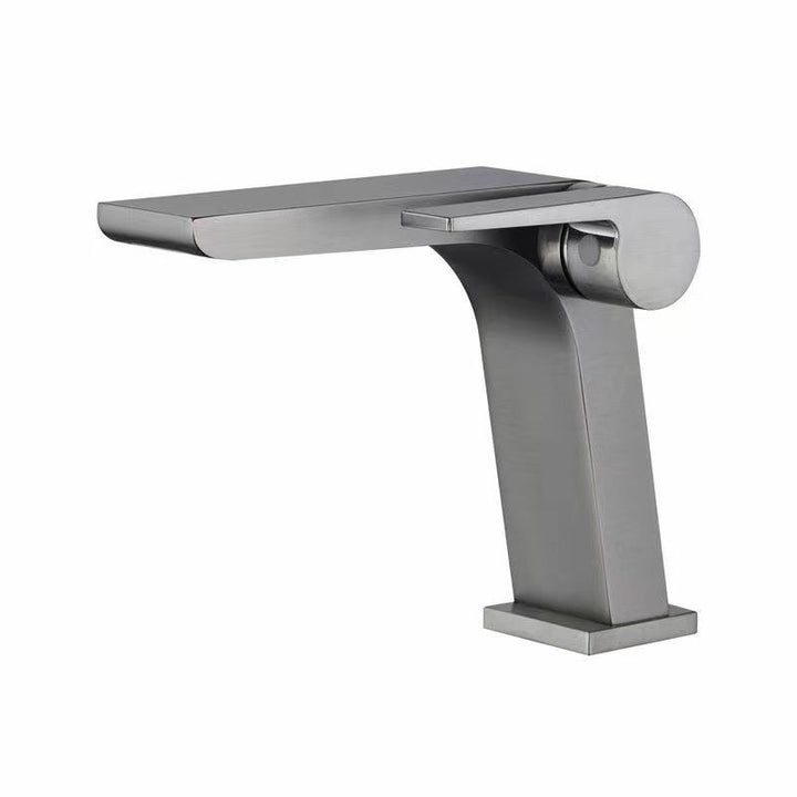 Lisslune | Modern Faucet Brass Lever Waterfall Spout Sink Faucet