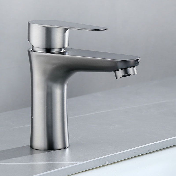 Lisslune | Contemporary Stainless Steel Basin Tap Lever Handles Low Arc Basin Mixer