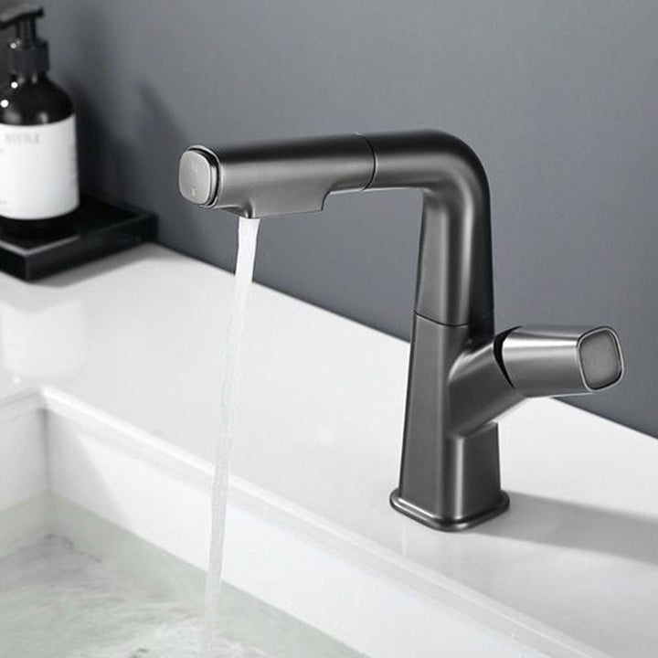 Lisslune | Modern Faucet Sink Tap Brass Lever Handles Swivel Spout Sink Tap