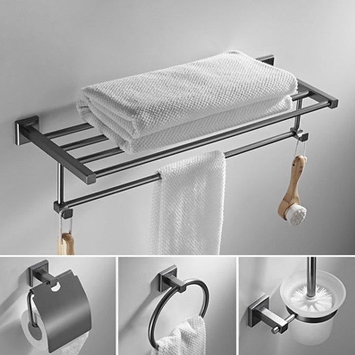 Lisslune | Traditional Brass Bathroom Accessory Set Gray Bathroom Accessory Set