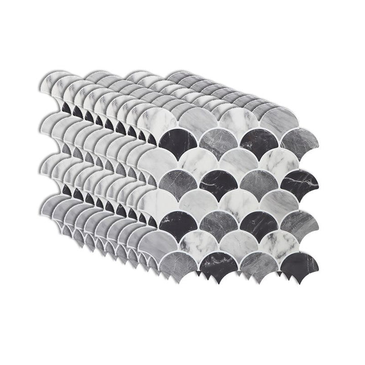 Lisslune | Modern Peel and Stick Tiles PVC Fish Scale Peel and Stick Baseboard