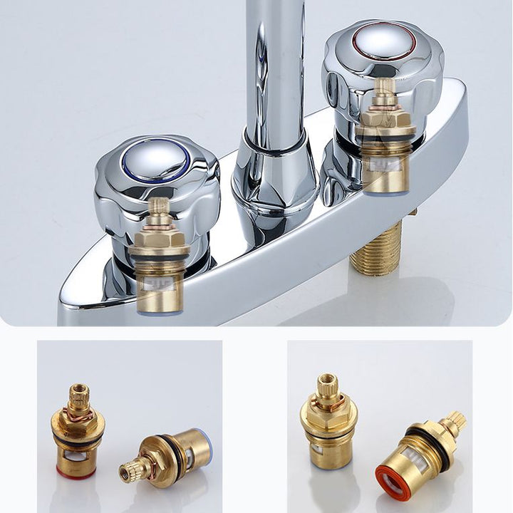 Lisslune | High Arch Conversion Faucet Two Handle Brass Sink Faucet for the Bathroom
