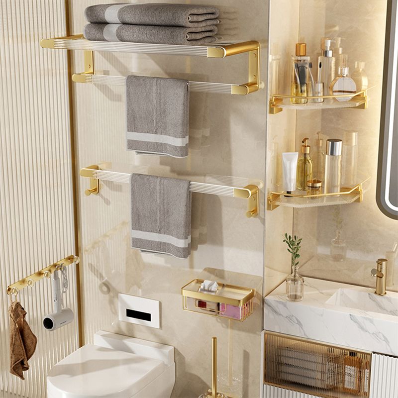 Lisslune | Modern Bathroom Accessory Set made of Gold Metal and Acrylic Bath Accessory Set