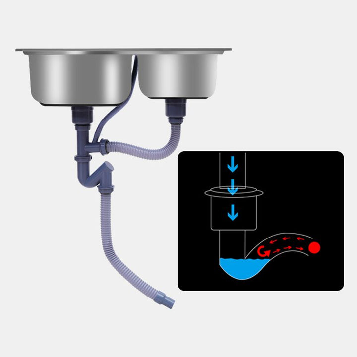 Lisslune | Modern Style Kitchen Sink Stainless Steel 2 Holes Top Mount Kitchen Sink