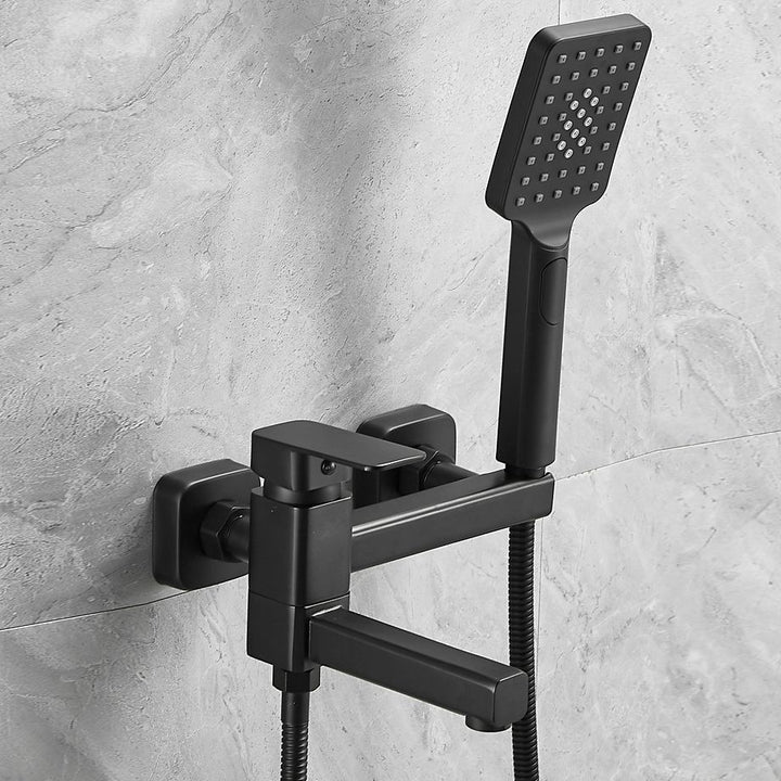 Lisslune | Wall-mounted metal bathtub faucet low arc swivel bathroom faucet