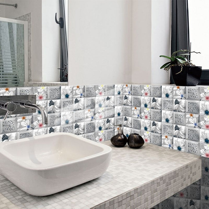Lisslune | Plastic Peel and Stick Backsplash Tile Square Wallpaper with waterproof