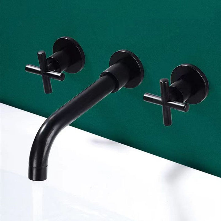 Lisslune | Modern 1 or 2 Handle Bathroom Sink Faucet Round Wall Mounted Bathroom Faucet.