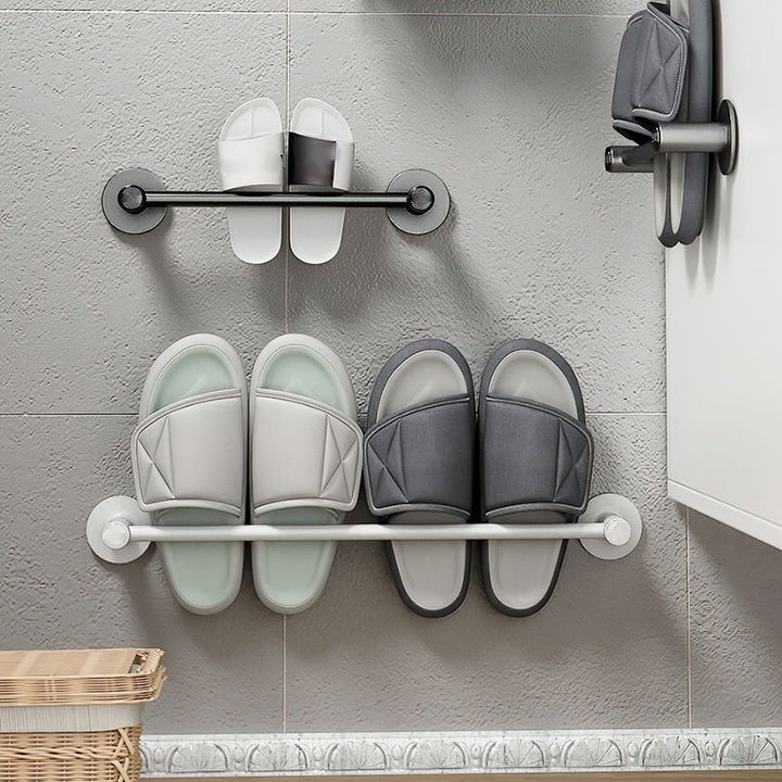 Lisslune | 2-piece modern bathroom accessory set metal slipper rack/towel bar