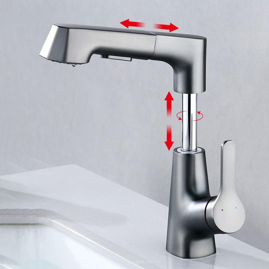 Lisslune | Contemporary Sink Faucet Plian Low Arc Brass Centerset Sink Faucet