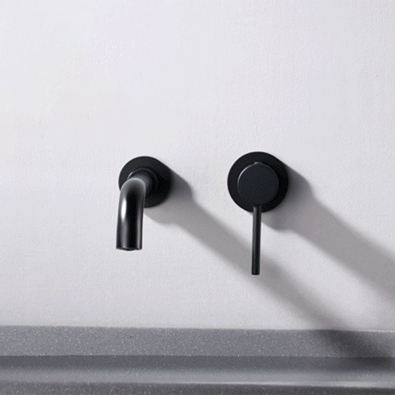 Lisslune | Round Single Handle Bathroom Faucet 2-Hole Wall Mounted Bathroom Faucet with Swivel Head
