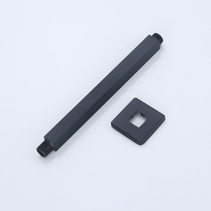 Lisslune | Black Square Fest Shower Head Modern Style Wall Mounted Shower Head