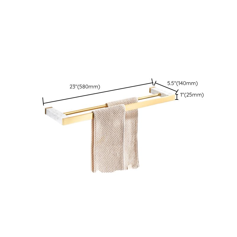 Lisslune | Brushed Brass Bathroom Accessory Set Metal & Marble Bathroom Hardware Set with Bathtub Shelf