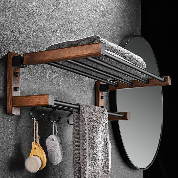 Lisslune | 7-piece bathroom accessory set wood and metal bathroom accessory hardware set