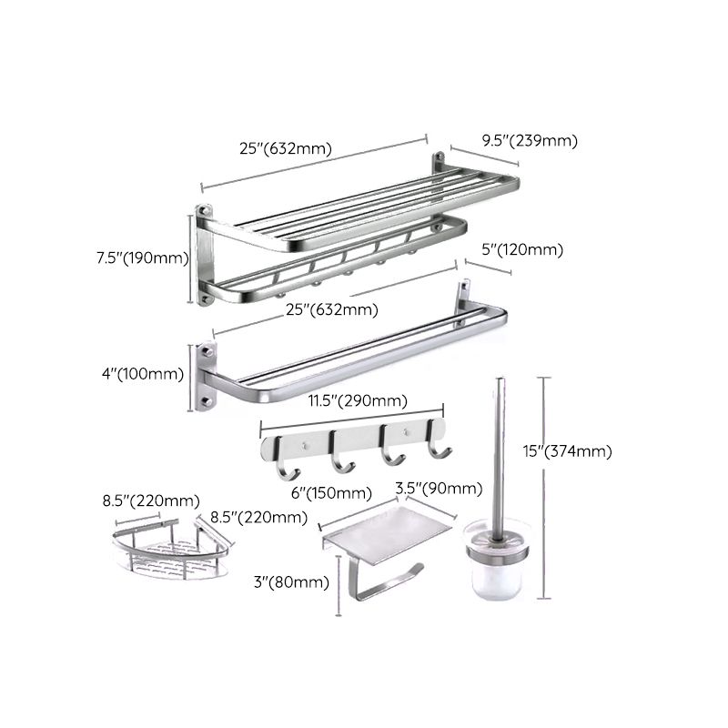 Lisslune | Modern Bathroom Set Paper Holder Bath Shelf Stainless Steel Bathroom Accessories Set