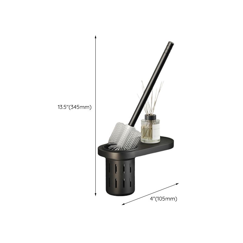 Lisslune | Contemporary bathroom accessory set with black finish and bath shelf/towel bar