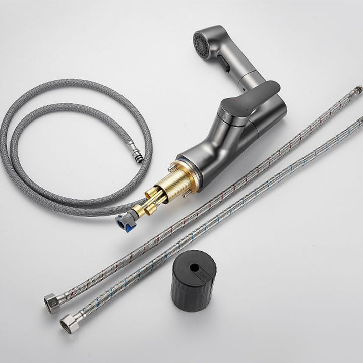 Lisslune | Extendable Vessel Water Tap Modern Sink Faucet with a Lever Handle