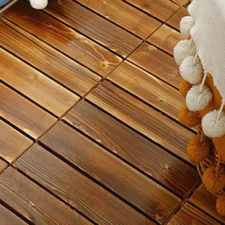 Lisslune | Outdoor Deck Board Wood Square Stripes Composite Flooring Terrace