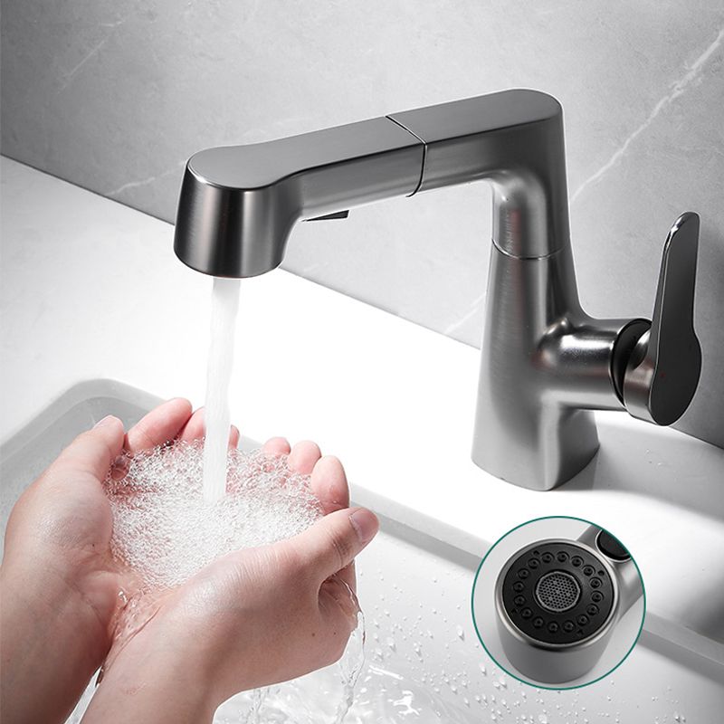 Lisslune | Extendable Vessel Water Tap Modern Sink Faucet with a Lever Handle