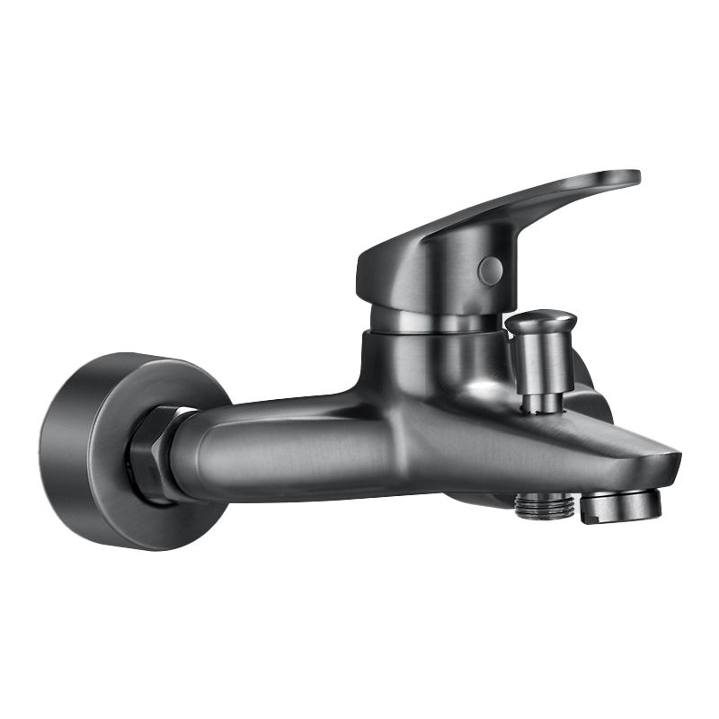 Lisslune | Bathtub filler wall mount hand shower single lever handle 2 holes low arc bathtub faucet with hose
