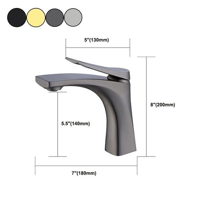 Lisslune | Modern Vessel Faucet Brass Lever Handles Low Arc with Water Hose Bathroom Vessel Faucet