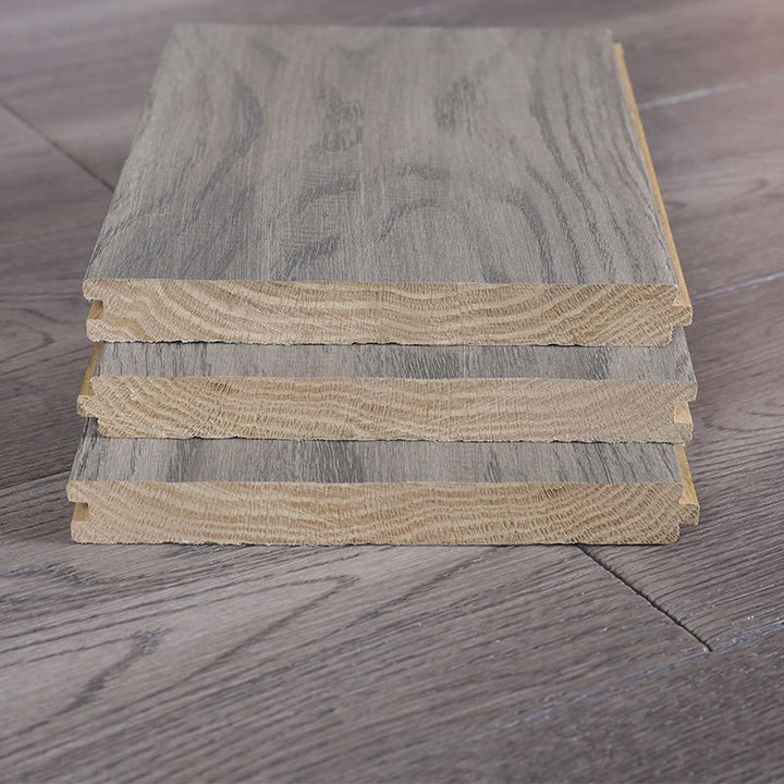 Lisslune | Tradition Wood Tile Wire Brushed Rectangle Oak Wood for Living Room